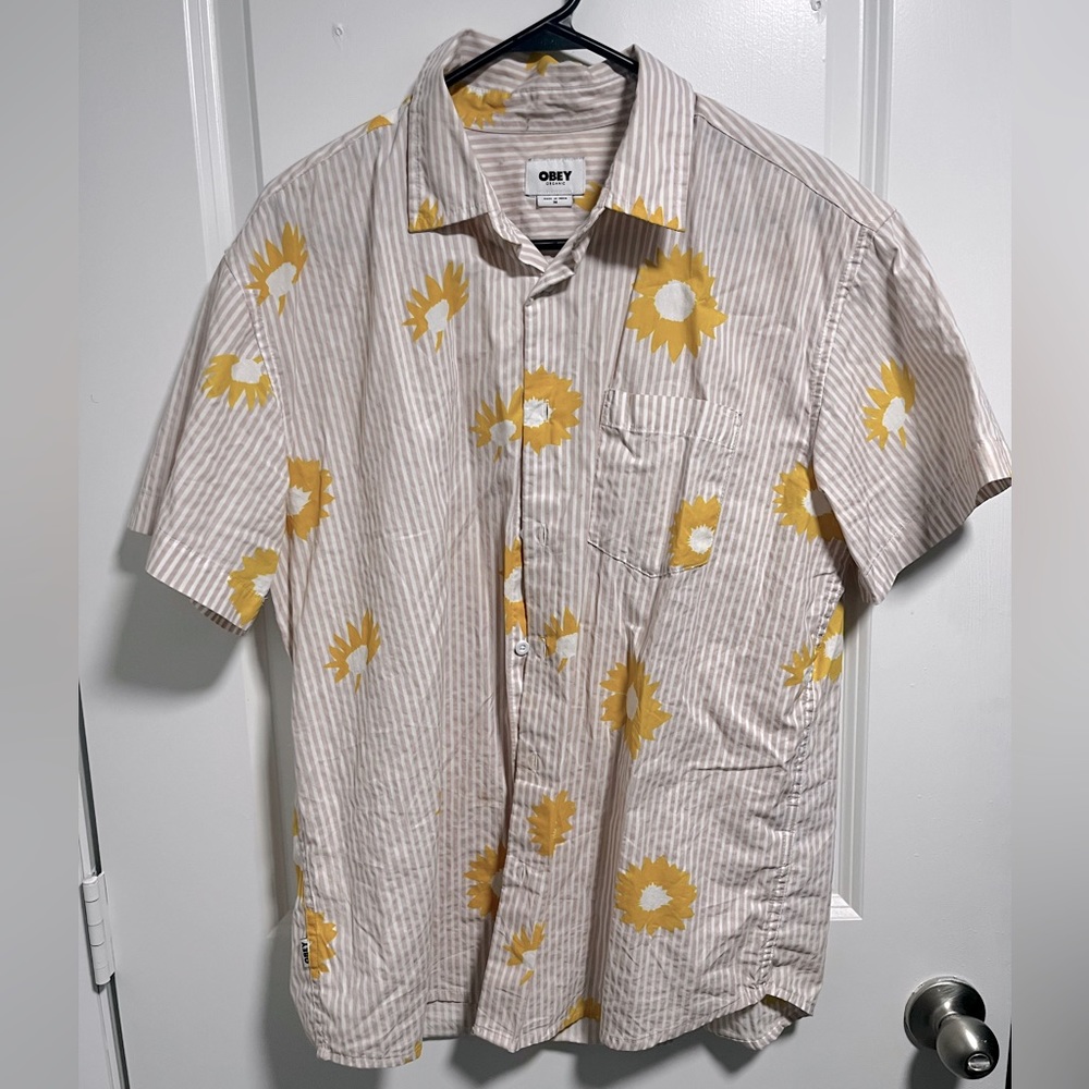 Obey organic short sleeve button up